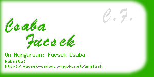 csaba fucsek business card